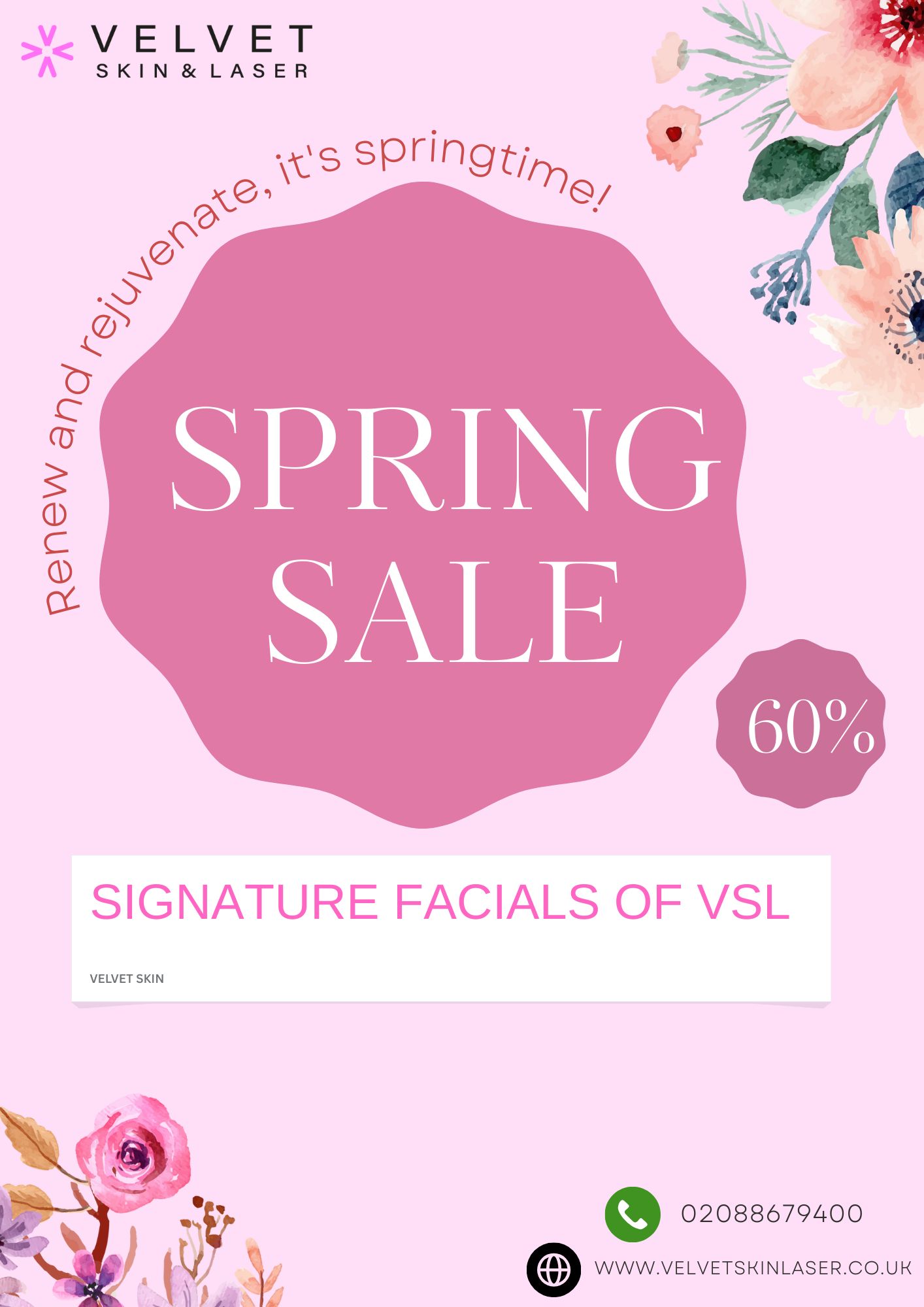 spring sale signiture facials
